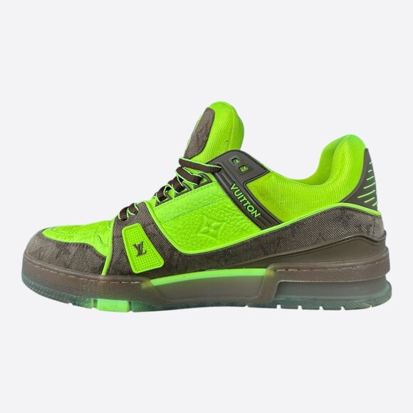Louis Vuitton Brown & Green Monogram Trainers - Picture 6 of 8
